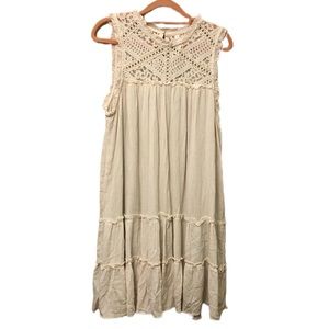 Sleeveless Lace Top Smock Dress